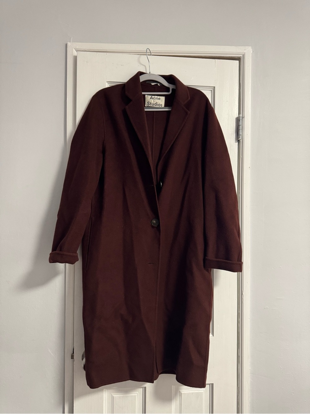 Acne Studios Brown 100% Wool Oversized Long Coat Size 32